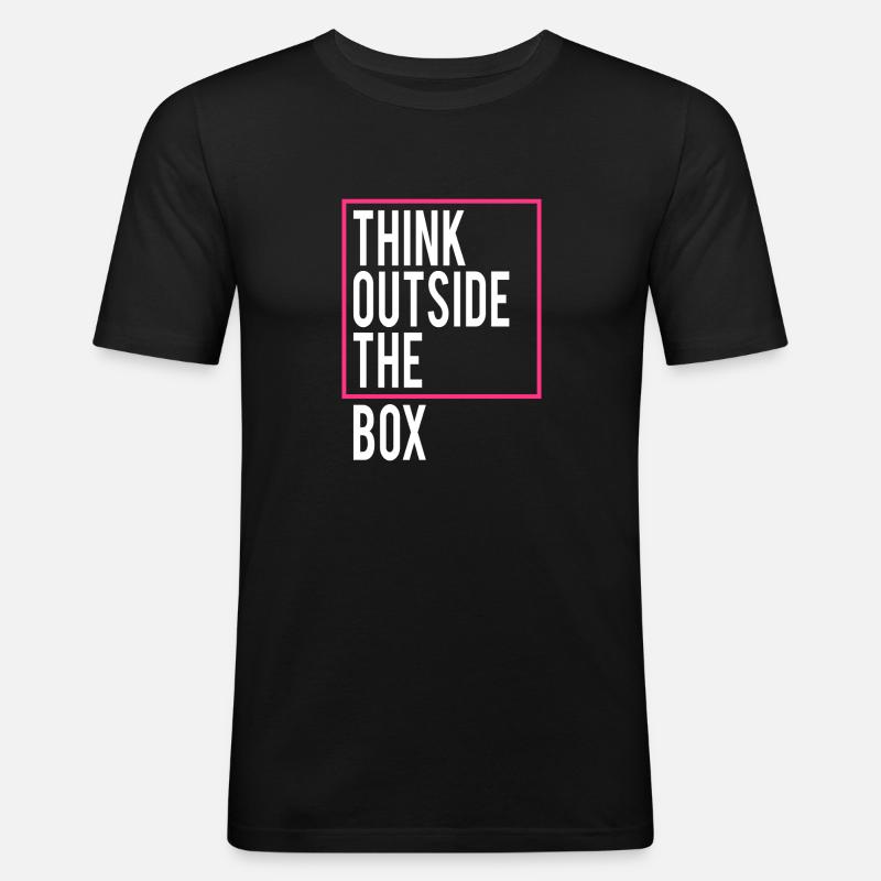 Think outside the Box - Männer Slim Fit T-Shirt - Schwarz