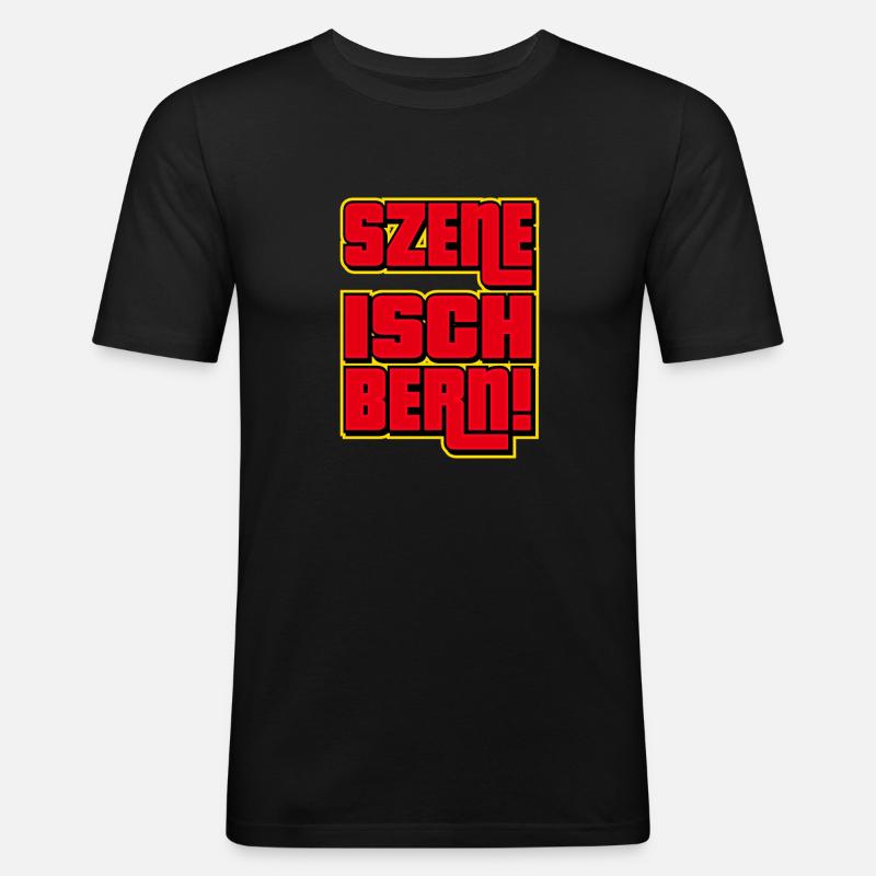 Szene Isch Bern - Männer Slim Fit T-Shirt - Schwarz