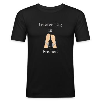 Junggeselle - Männer Slim Fit T-Shirt - Schwarz - Vorne - Nik (191cm)