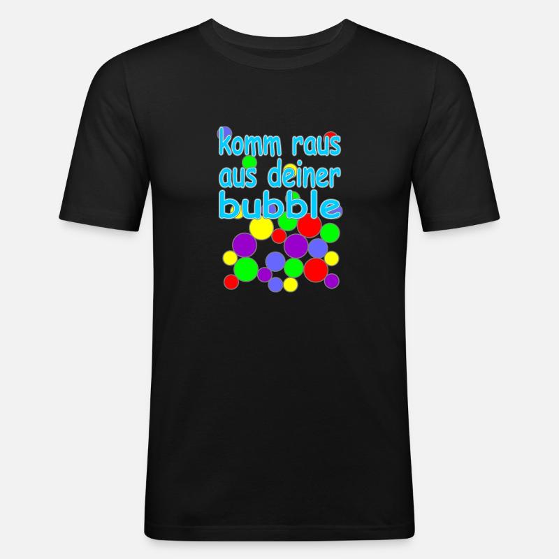 bubble deutsche Version Nr.2 - Männer Slim Fit T-Shirt - Schwarz