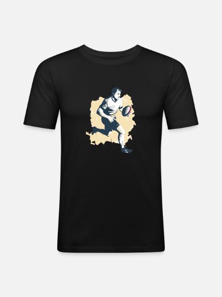Hervé le rugbyman - T-shirt près du corps Homme - noir