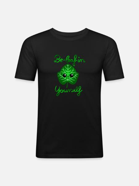 Be-leaf in yourself - Men's Slim Fit T-Shirt - black