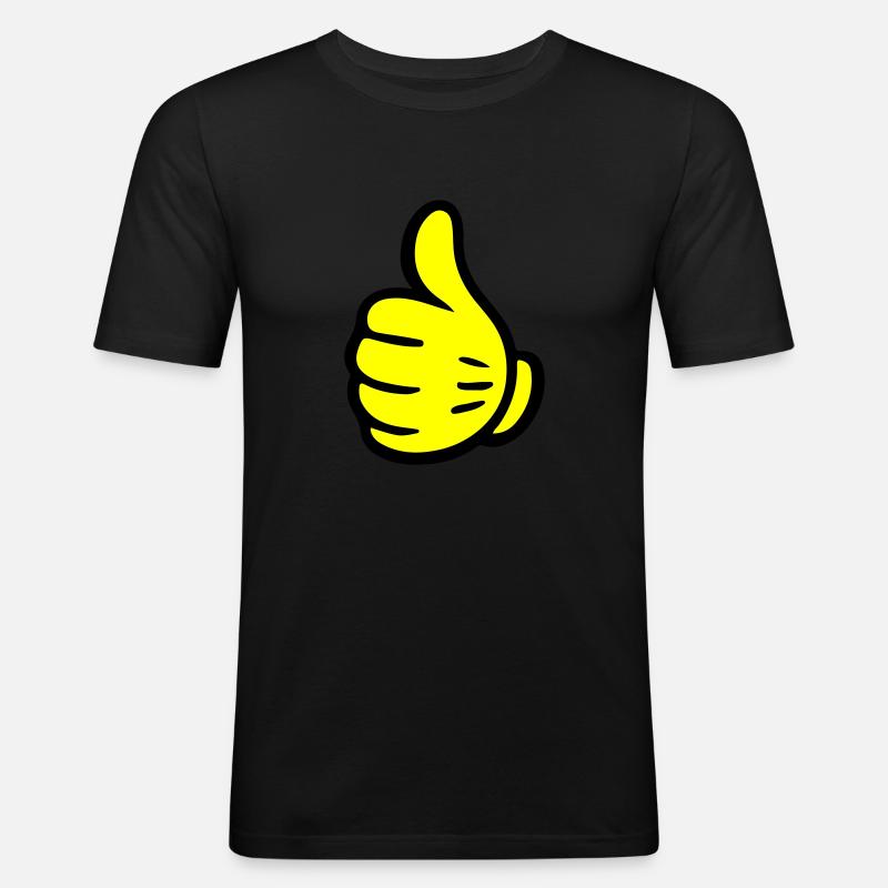 Hand Like Comic - Männer Slim Fit T-Shirt - Schwarz