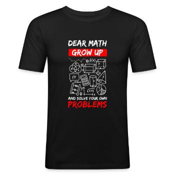 Problème drôle La solution - T-shirt près du corps Homme - noir - Devant - Nik (191cm)