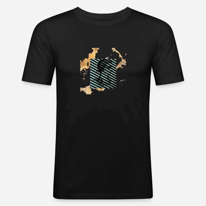 Griechisches Design - Männer Slim Fit T-Shirt - Schwarz