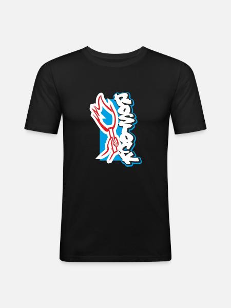 Rostock Pyro - Männer Slim Fit T-Shirt - Schwarz