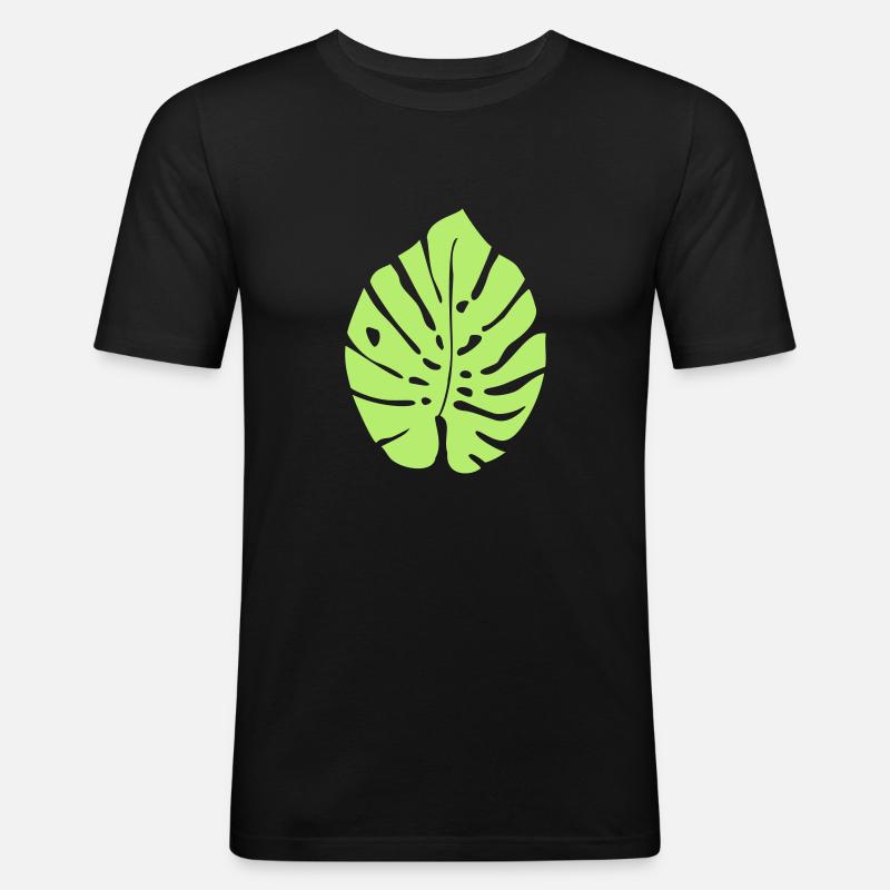 Monstera Leaf / Monstera Leaf 1c - Men's Slim Fit T-Shirt - black
