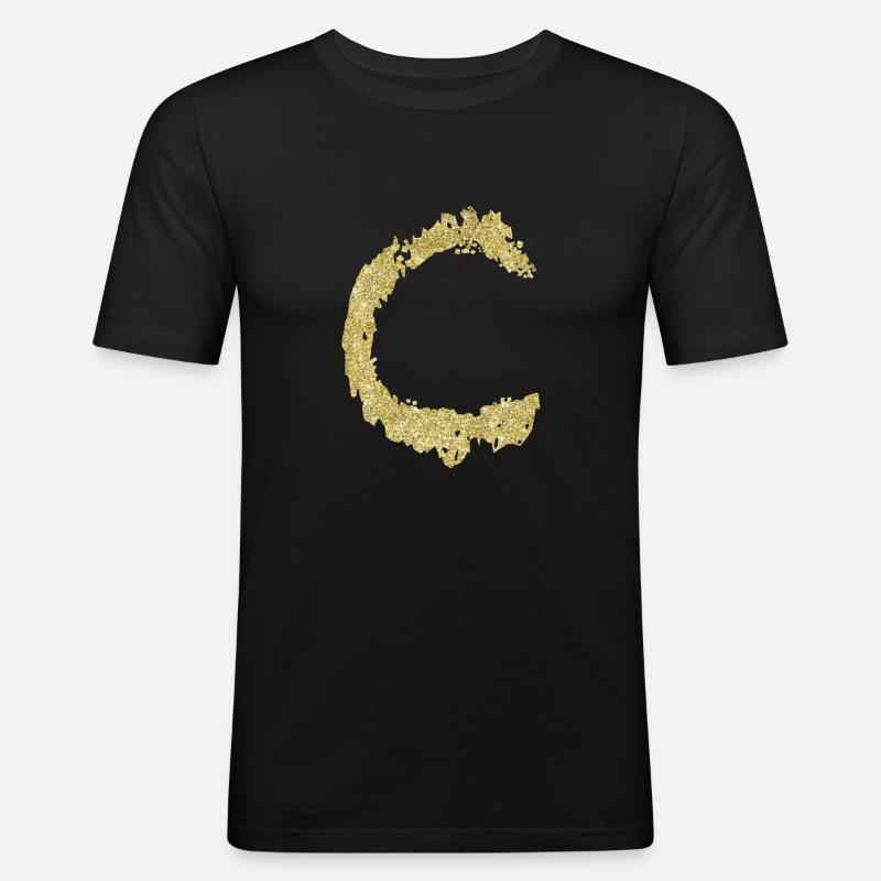 Buchstabe C Geschenk Name 2 - Männer Slim Fit T-Shirt - Schwarz