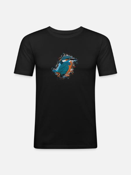 Kingfisher Bird Bird Lover Birdwatcher - Men's Slim Fit T-Shirt - black