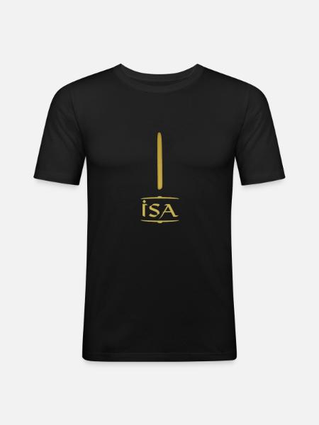 Isa - Rune / Older Futhark / Seria 24 run - Obcisła koszulka męska - czarny