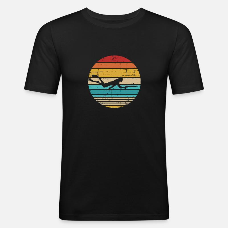 Speerfischen - Männer Slim Fit T-Shirt - Schwarz