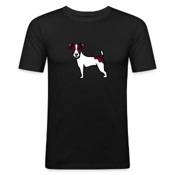Hund Labrador - Männer Slim Fit T-Shirt - Schwarz - Vorne - Nik (191cm)