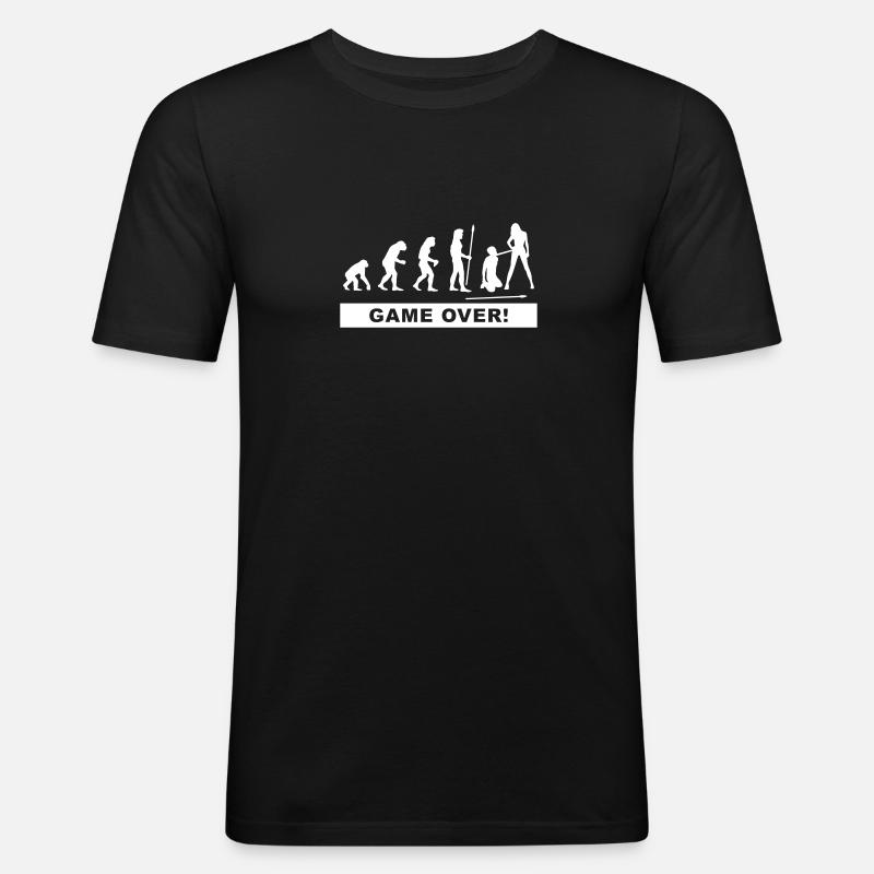 evolution_wedding2 - Männer Slim Fit T-Shirt - Schwarz