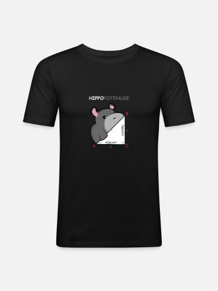 Hippopotenuse Math Genius Gift - Men's Slim Fit T-Shirt - black