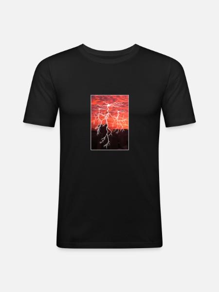 Thunderstorm weatherman gift - Men's Slim Fit T-Shirt - black