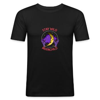 Mondkind Astrologe Gift - Männer Slim Fit T-Shirt - Schwarz - Vorne - Nik (191cm)