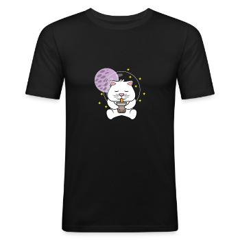 Kawaii cat room. Pet lovers poison - Men's Slim Fit T-Shirt - black - Front - Nik (191cm)