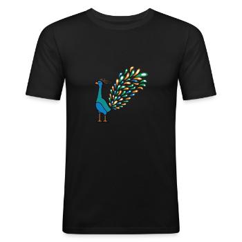 Schöner Pfau Hausmeister Gift - Männer Slim Fit T-Shirt - Schwarz - Vorne - Nik (191cm)