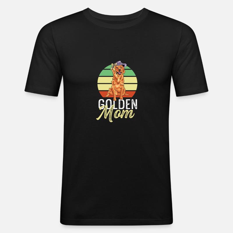 Goldene Mutter Tierarzt Gift - Männer Slim Fit T-Shirt - Schwarz