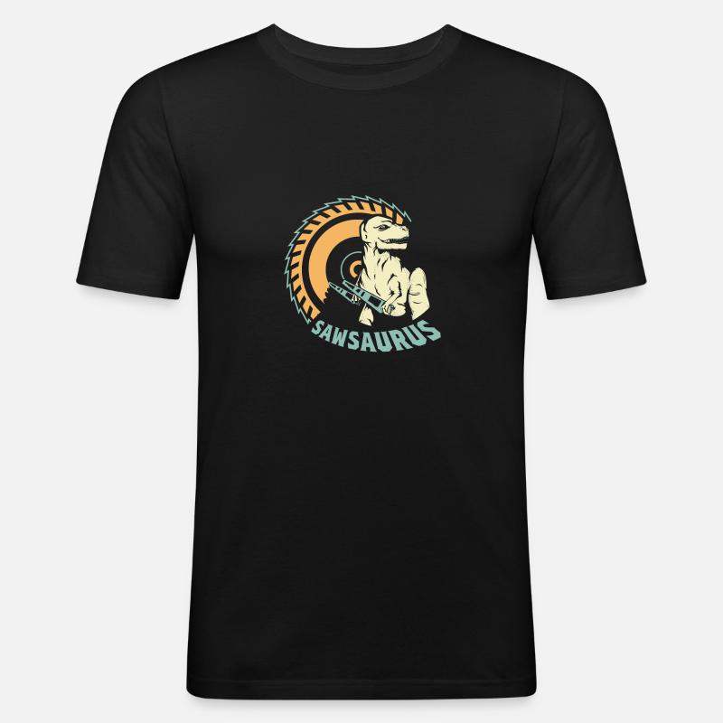 Sawbsaurus Builder Gift - Men's Slim Fit T-Shirt - black