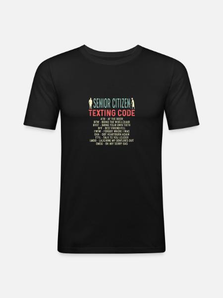 SMS Codes Pensioner Poison - Men's Slim Fit T-Shirt - black