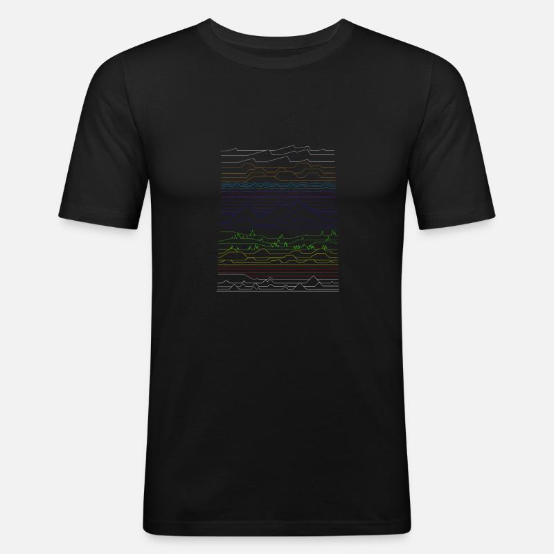 different landscapes - Männer Slim Fit T-Shirt - Schwarz