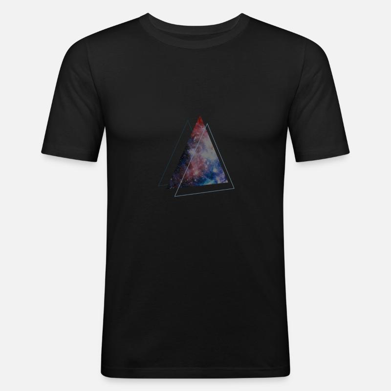 triangle space - Männer Slim Fit T-Shirt - Schwarz