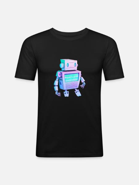Robot - T-shirt près du corps Homme - noir