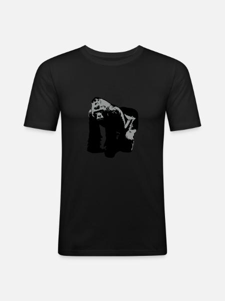 gorilla - T-shirt près du corps Homme - noir