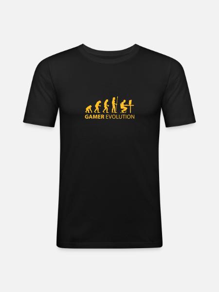 gamer evolution - T-shirt près du corps Homme - noir