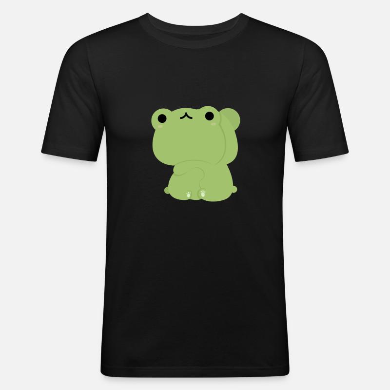 Frosch-Pärchen - Männer Slim Fit T-Shirt - Schwarz