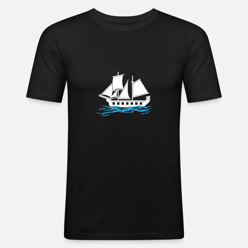 Boot - Männer Slim Fit T-Shirt - Schwarz