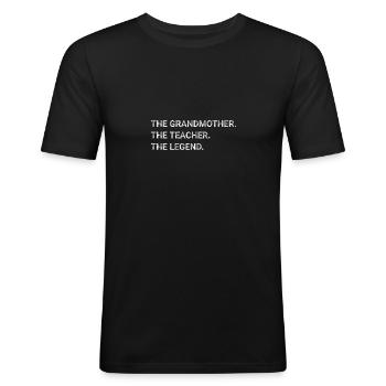 The Grandmother The Teacher The Legend - Men's Slim Fit T-Shirt - black - Front - Nik (191cm)