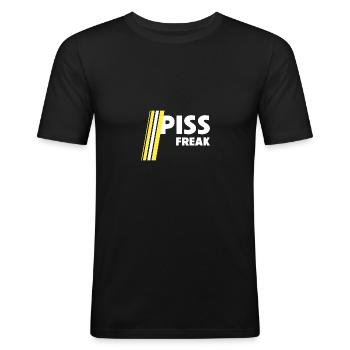 Piss Freak - Männer Slim Fit T-Shirt - Schwarz - Vorne - Nik (191cm)
