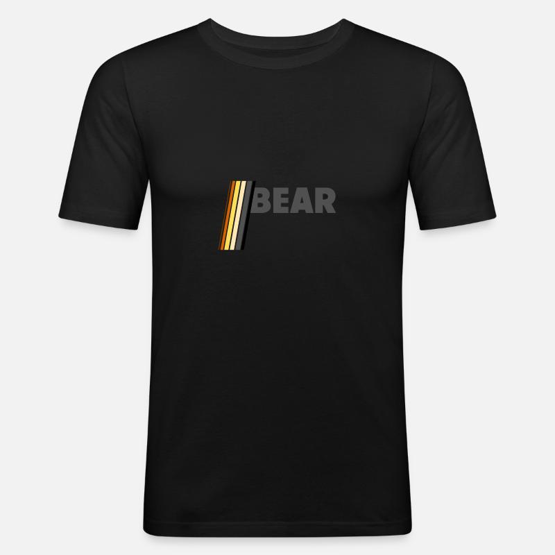 Bear - Männer Slim Fit T-Shirt - Schwarz