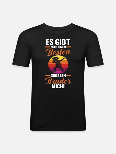 Dabbing Bester Bruder - Männer Slim Fit T-Shirt - Schwarz