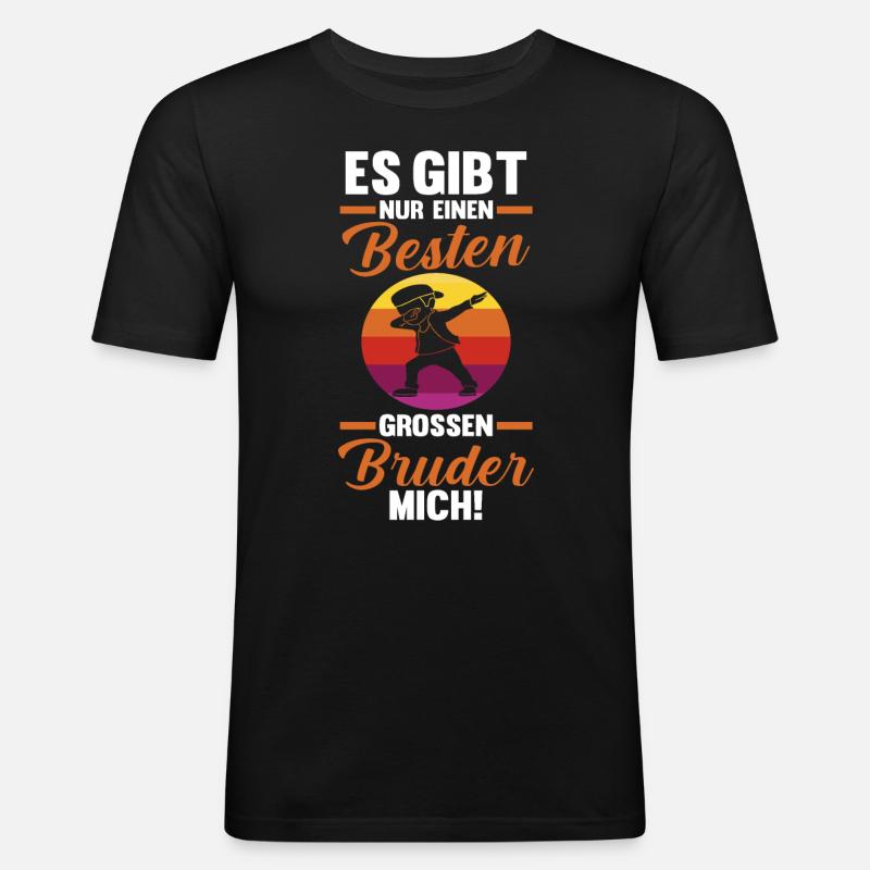 Dabbing Bester Bruder - Männer Slim Fit T-Shirt - Schwarz