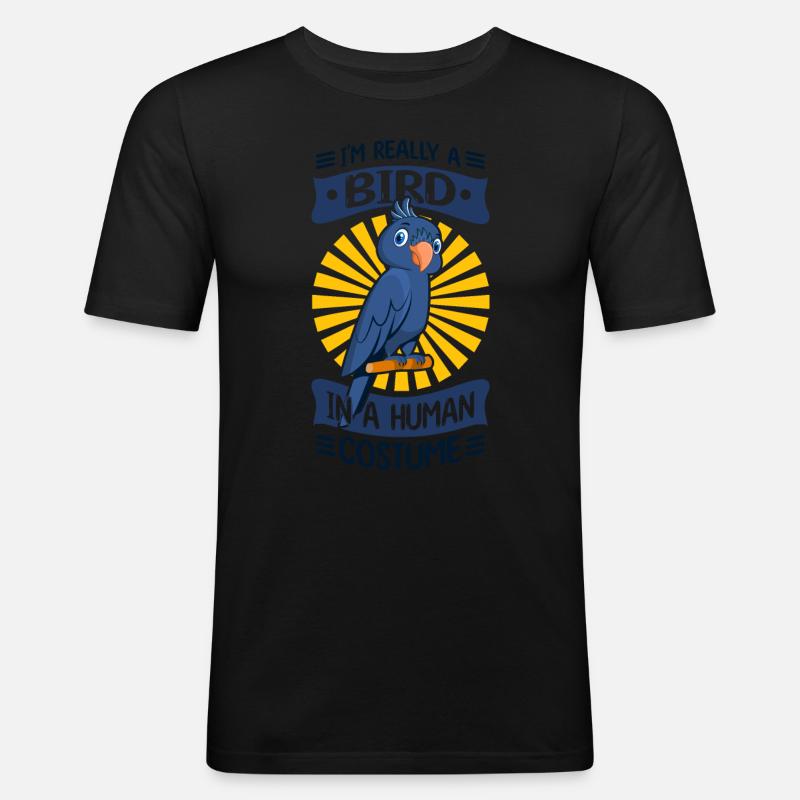 Papagei Sittich - Männer Slim Fit T-Shirt - Schwarz