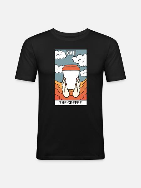 The Coffee Barista - Männer Slim Fit T-Shirt - Schwarz