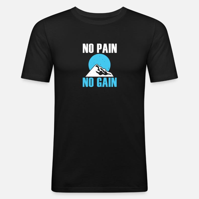 pas de douleur pas de gain - T-shirt près du corps Homme - noir