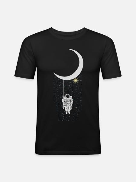 astronaute - T-shirt près du corps Homme - noir