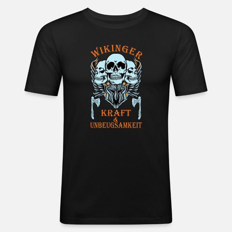 Wikinger Krieger, Krieger, Wikinger - Männer Slim Fit T-Shirt - Schwarz