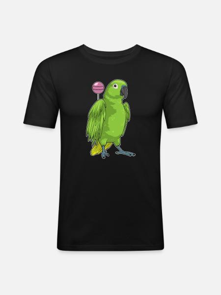 Parrot Lollipop - Men's Slim Fit T-Shirt - black