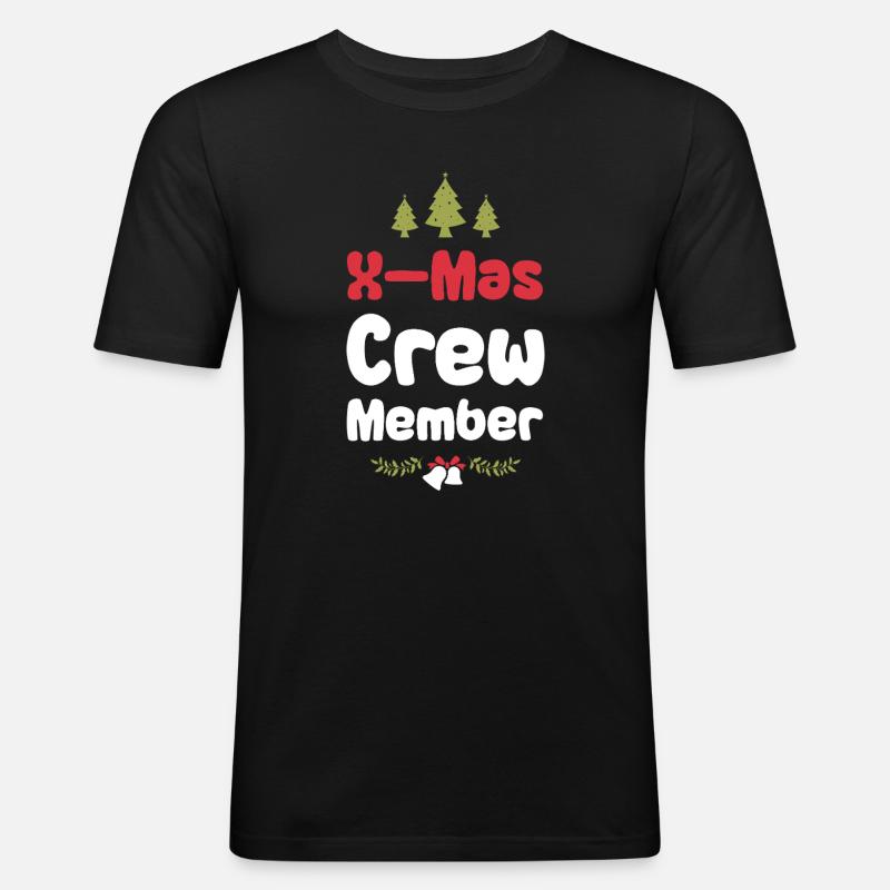 X-Mas Crew Mitglied - Männer Slim Fit T-Shirt - Schwarz