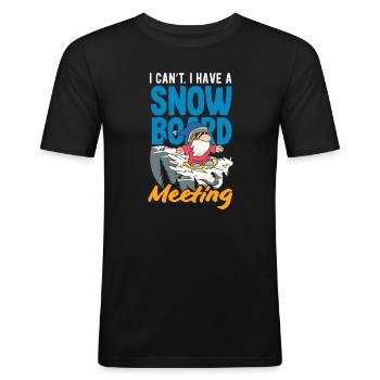 Snowboarding Snowboard Meeting Chairlift - Men's Slim Fit T-Shirt - black - Front - Nik (191cm)