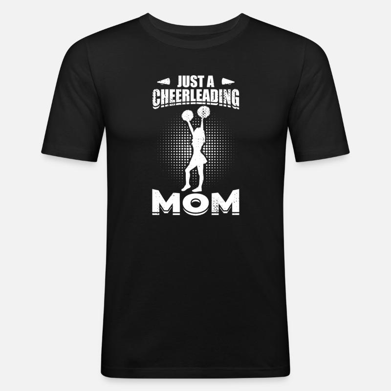 Nur eine Cheerleader Mutter - Männer Slim Fit T-Shirt - Schwarz