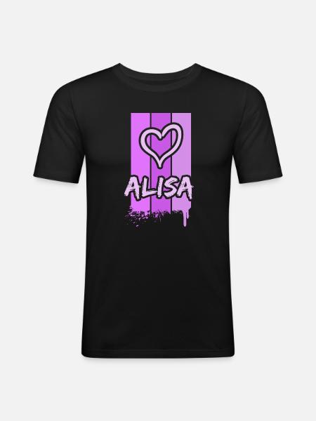 Cadeau pour Alisa - T-shirt près du corps Homme - noir