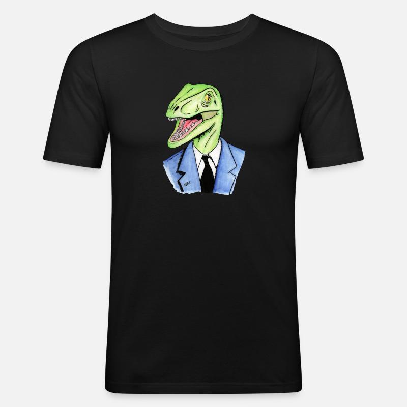 Reptiloid - Männer Slim Fit T-Shirt - Schwarz