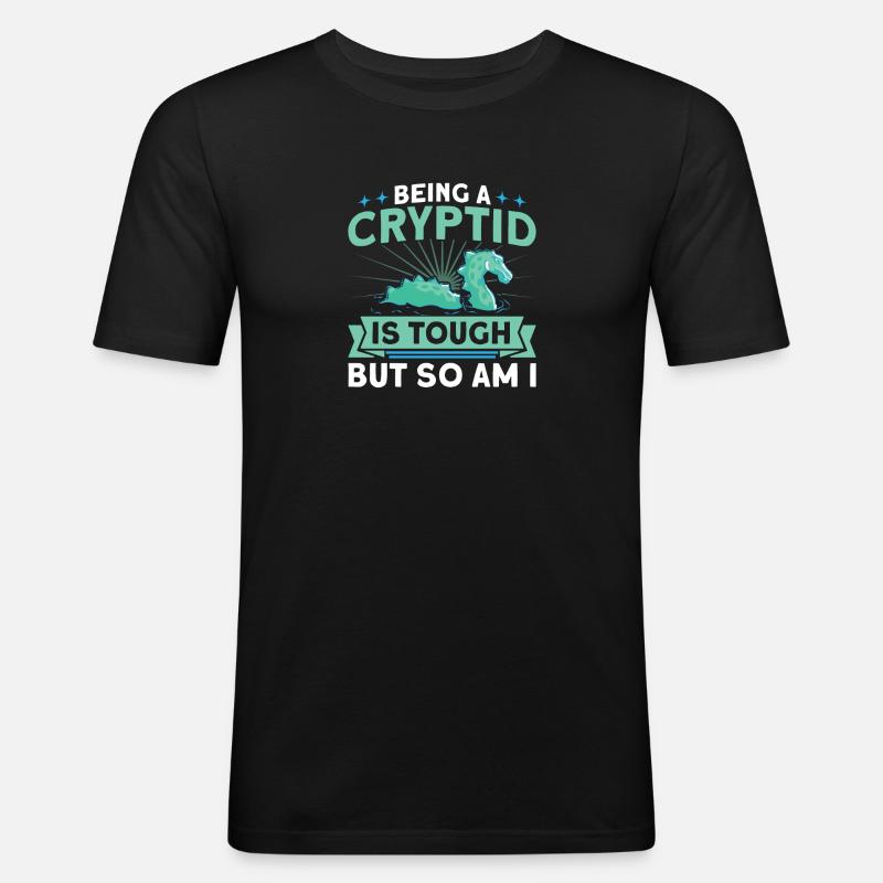 Kryptozoologie Kryptoide Monster Nerd Geschenk - Männer Slim Fit T-Shirt - Schwarz