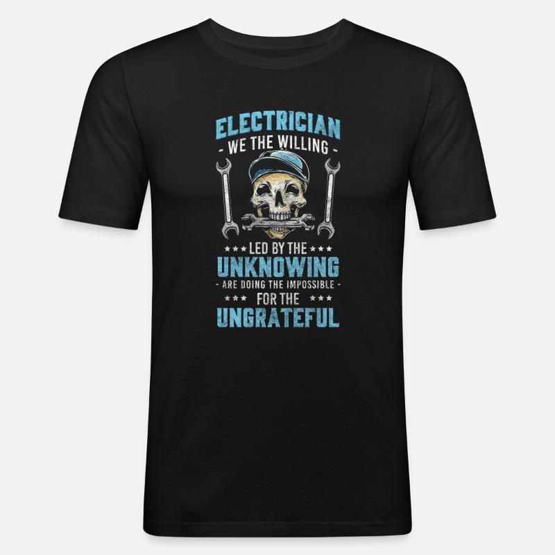 Electronics Technician Electric Flash - Men's Slim Fit T-Shirt - black